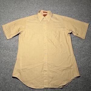 Vtg Kings Road Shirt Mens Large Perma-Prest Pocket Short Sleeve Button Up